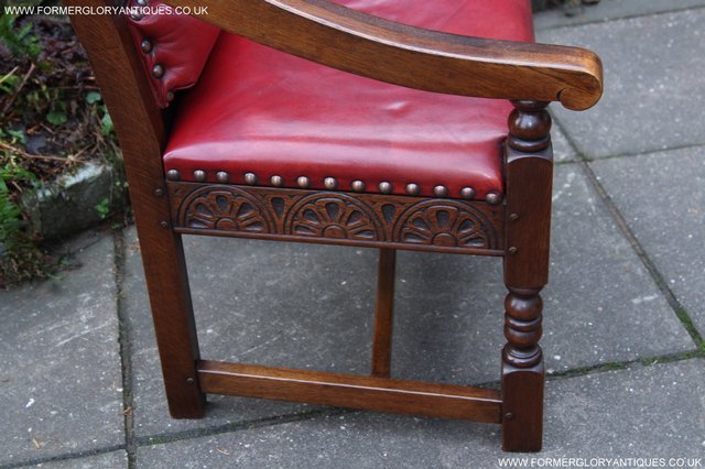 Image 16 of OLD CHARM THRONE CHAIR LEATHER WRITING TABLE DESK ARMCHAIR