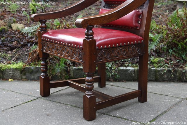 Image 23 of OLD CHARM THRONE CHAIR LEATHER WRITING TABLE DESK ARMCHAIR