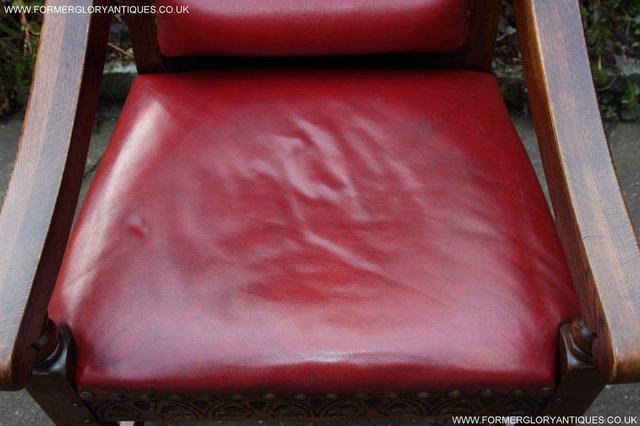 Image 25 of OLD CHARM THRONE CHAIR LEATHER WRITING TABLE DESK ARMCHAIR