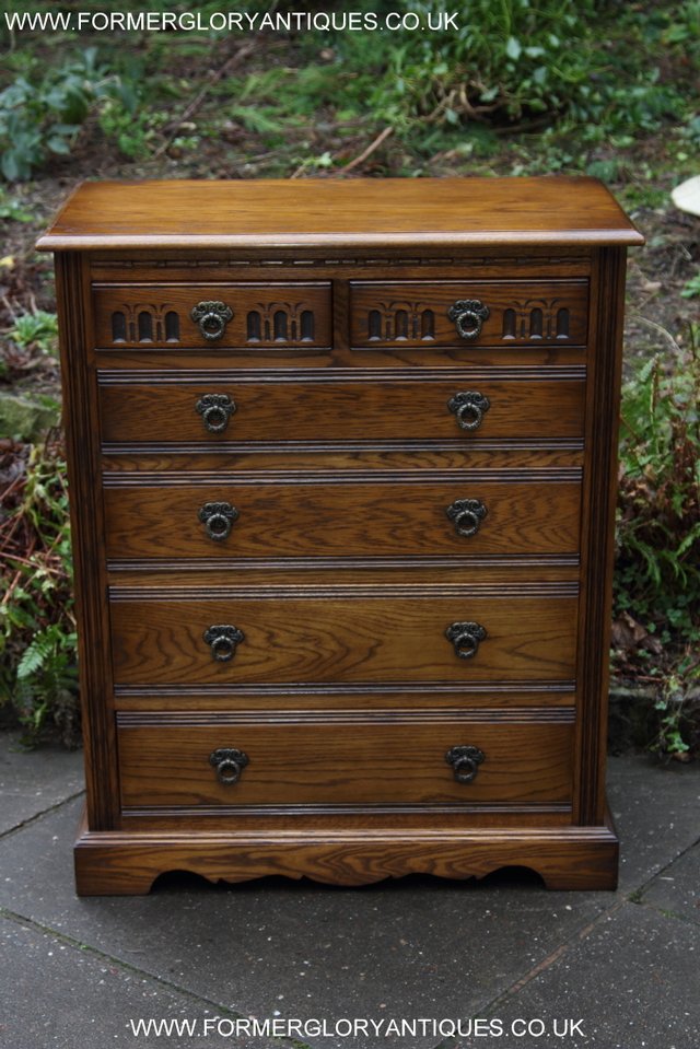 Preview of the first image of OLD CHARM JAYCEE LIGHT OAK CHEST OF DRAWERS SIDEBOARD.