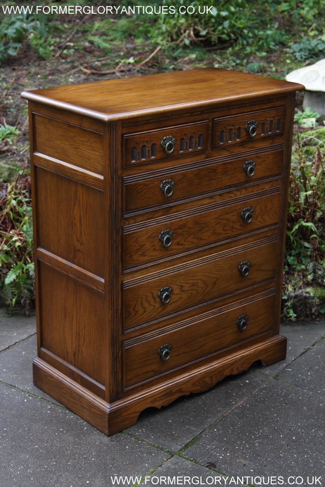 Image 6 of OLD CHARM JAYCEE LIGHT OAK CHEST OF DRAWERS SIDEBOARD