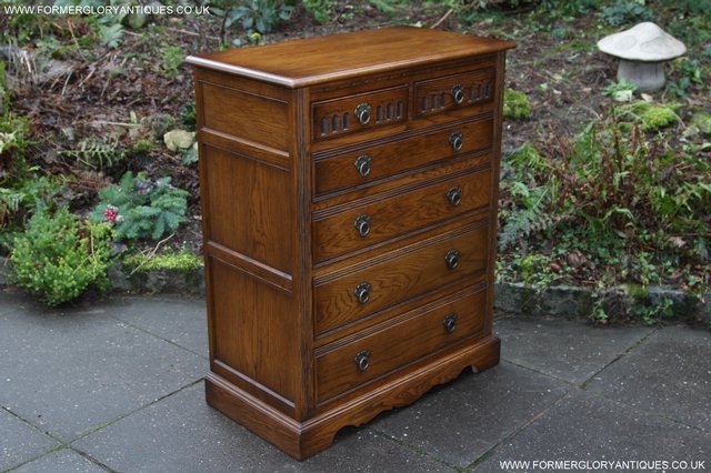 Image 13 of OLD CHARM JAYCEE LIGHT OAK CHEST OF DRAWERS SIDEBOARD