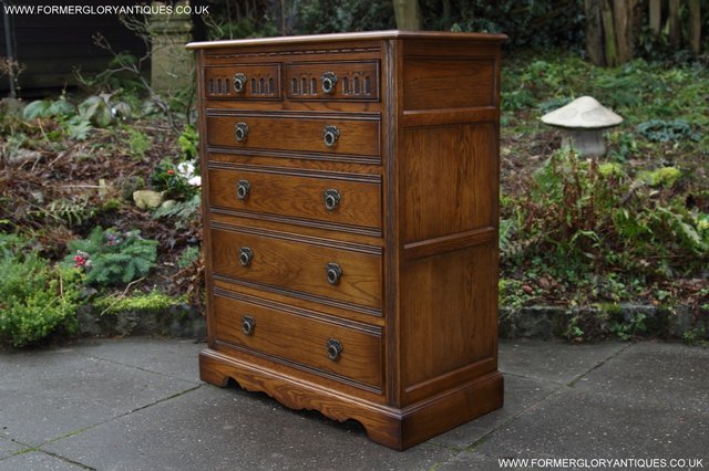 Image 17 of OLD CHARM JAYCEE LIGHT OAK CHEST OF DRAWERS SIDEBOARD