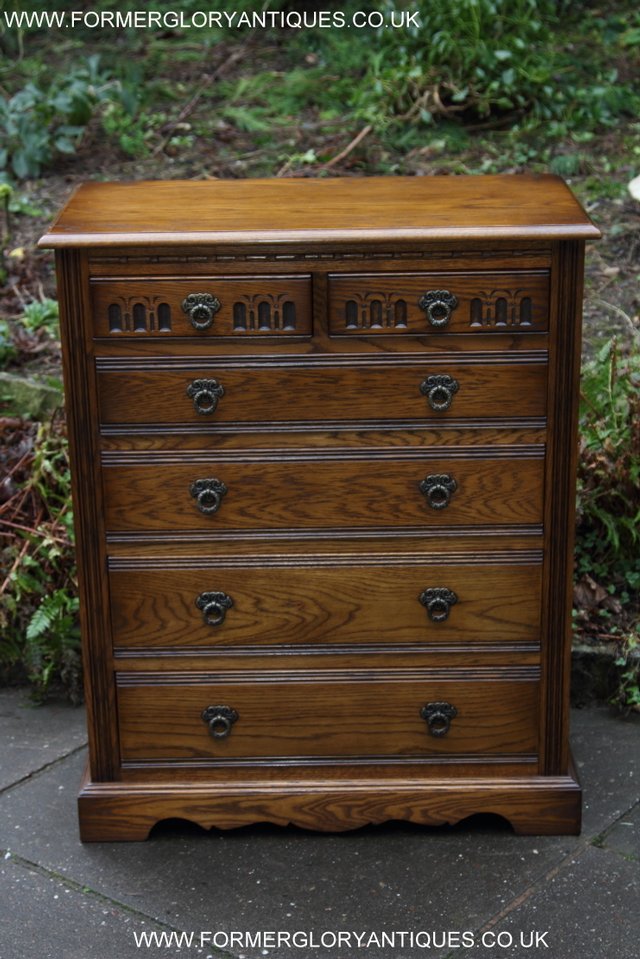 Image 20 of OLD CHARM JAYCEE LIGHT OAK CHEST OF DRAWERS SIDEBOARD