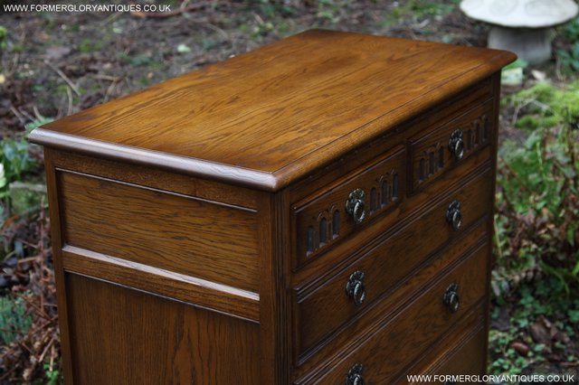Image 33 of OLD CHARM JAYCEE LIGHT OAK CHEST OF DRAWERS SIDEBOARD