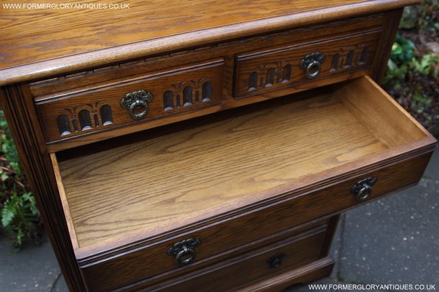 Image 38 of OLD CHARM JAYCEE LIGHT OAK CHEST OF DRAWERS SIDEBOARD