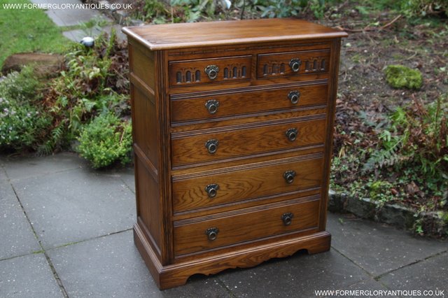 Image 42 of OLD CHARM JAYCEE LIGHT OAK CHEST OF DRAWERS SIDEBOARD