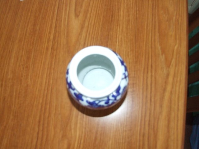 Image 2 of Blue,White &Gold Ceramic Jar