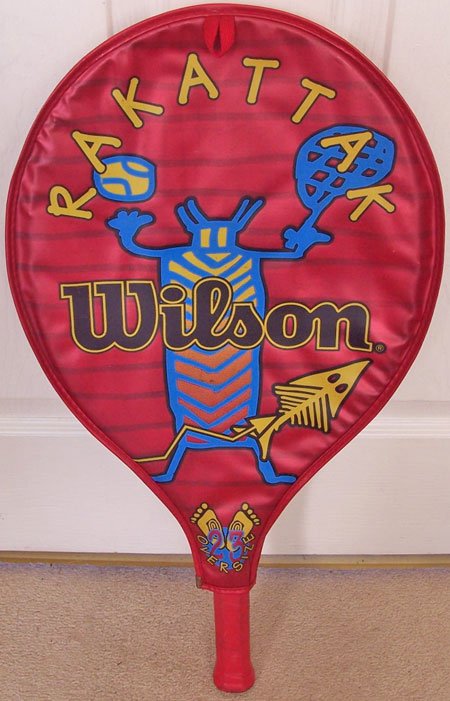 Preview of the first image of WILSON OVERSIZED RAKATTAK RACKET WITH MATCHING HEAD COVER.