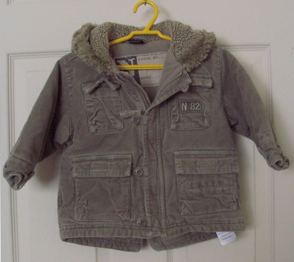 Preview of the first image of GORGEOUS BOYS FLEECE LINED HOODED COAT BY NEXT AGE 6-9M.
