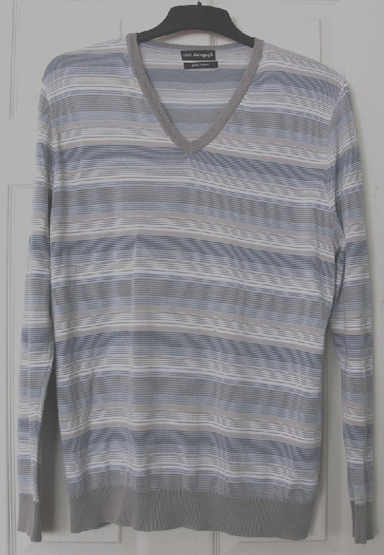 Preview of the first image of GORGEOUS MENS COTTON STRIPED JUMPER BY AUTOGRAPH - SZ L B18.