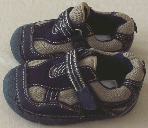 Preview of the first image of GORGEOUS BOYS SLIP ON SHOES WITH VELCRO FASTENING SZ 3.