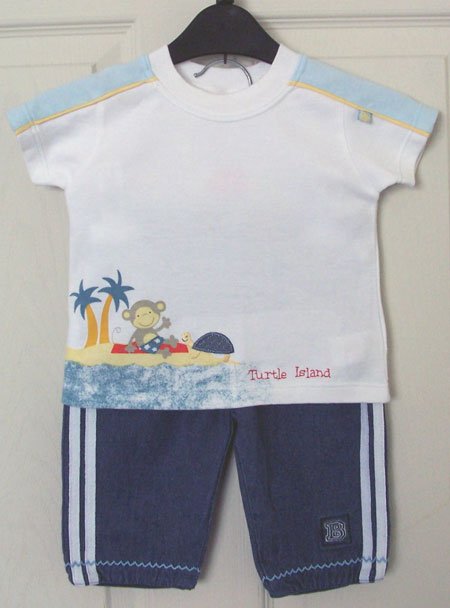 Preview of the first image of LOVELY BOYS T SHIRT & TROUSER OUTFIT AGE 3-6M.