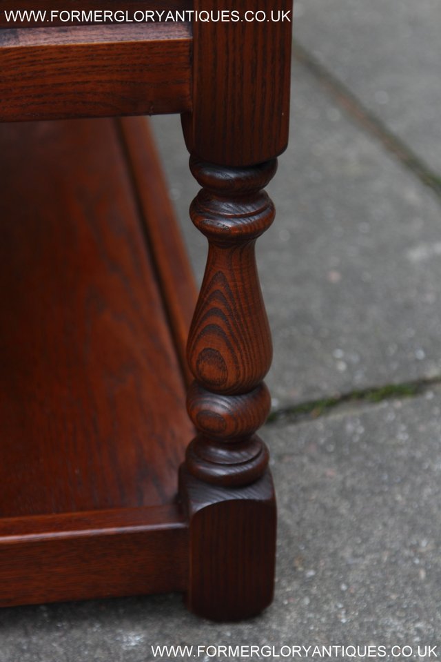 Image 15 of OLD CHARM TUDOR OAK SIDE END COFFEE LAMP PHONE TABLE STAND