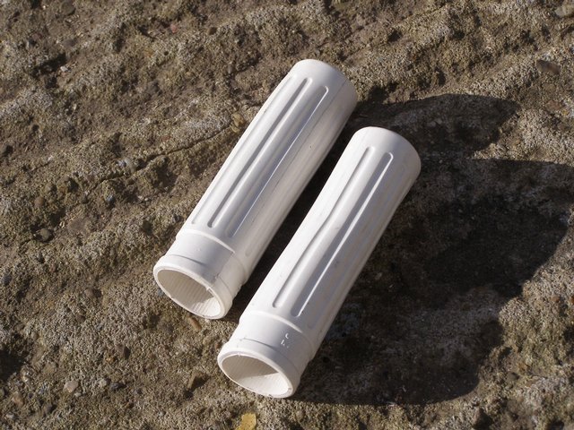 Preview of the first image of Vintage Sturmey Archer white grips (Incl P&P).