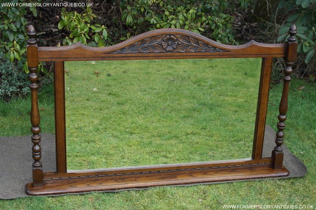 Image 2 of OLD CHARM OAK FIRE SURROUND SIDEBOARD HALL TABLE MIRROR