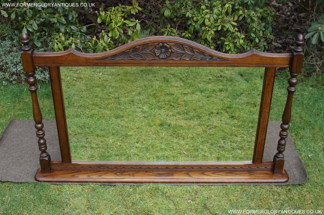 Image 3 of OLD CHARM OAK FIRE SURROUND SIDEBOARD HALL TABLE MIRROR