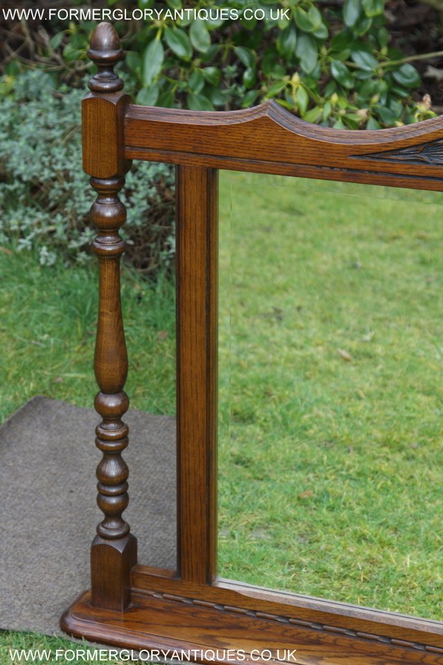 Image 6 of OLD CHARM OAK FIRE SURROUND SIDEBOARD HALL TABLE MIRROR