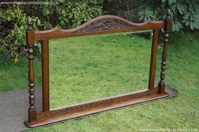 Image 7 of OLD CHARM OAK FIRE SURROUND SIDEBOARD HALL TABLE MIRROR