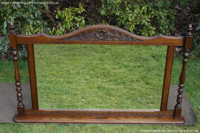 Image 9 of OLD CHARM OAK FIRE SURROUND SIDEBOARD HALL TABLE MIRROR