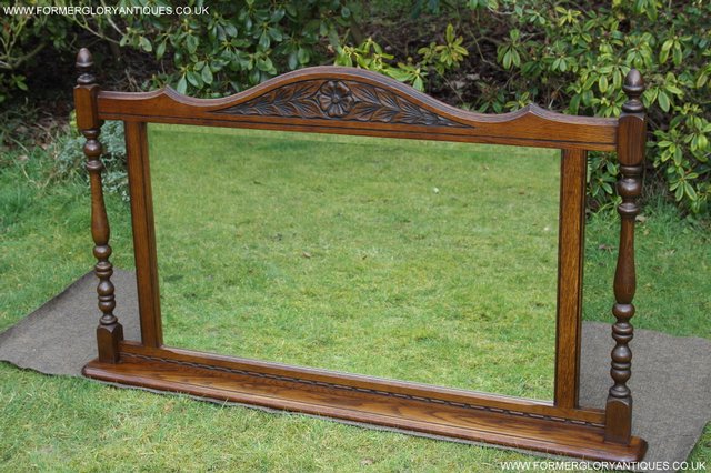 Image 24 of OLD CHARM OAK FIRE SURROUND SIDEBOARD HALL TABLE MIRROR