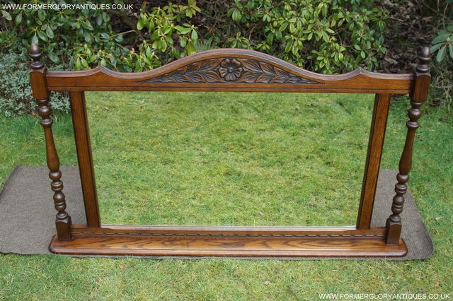 Image 25 of OLD CHARM OAK FIRE SURROUND SIDEBOARD HALL TABLE MIRROR
