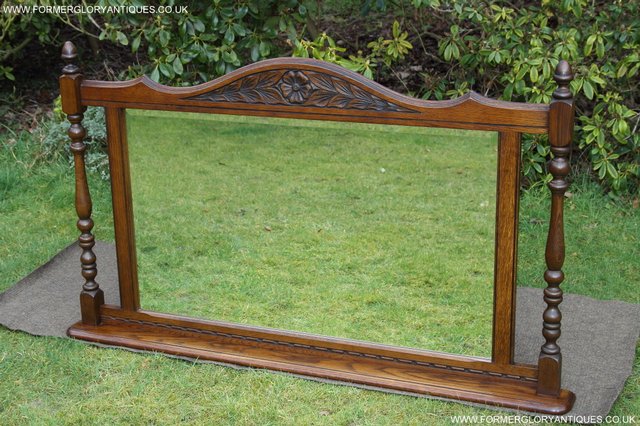 Image 27 of OLD CHARM OAK FIRE SURROUND SIDEBOARD HALL TABLE MIRROR