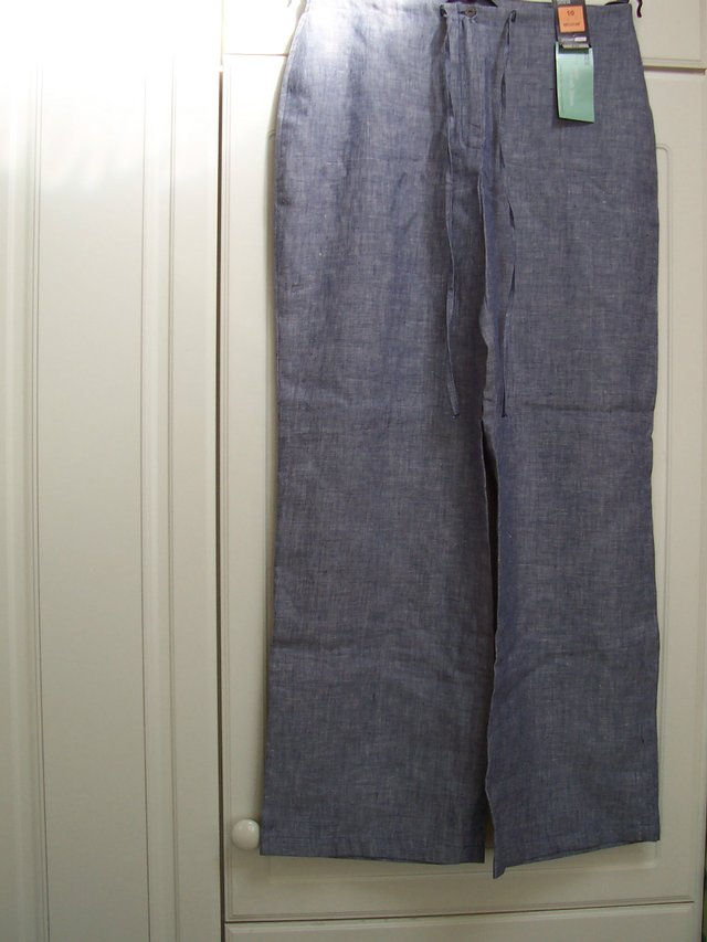 Image 2 of Pure Irish Linen Wide leg trousers - size 10