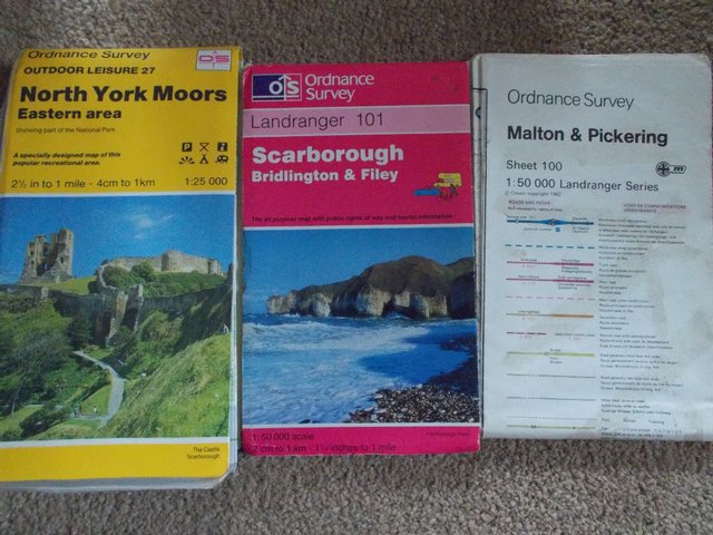 Preview of the first image of 3 x North York Moor, Scarborough, Pickering OS maps.