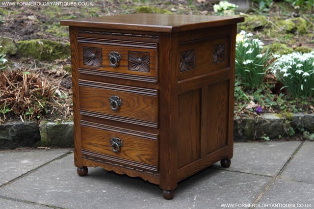 Image 4 of OLD CHARM LIGHT OAK CHEST OF DRAWERS SIDEBOARD BEDSIDE TABLE