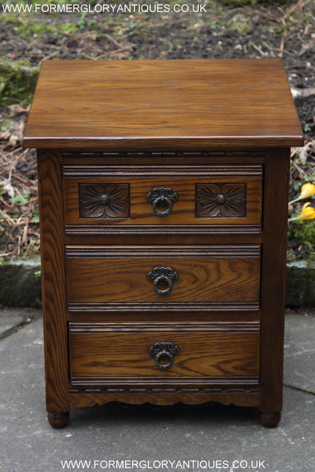 Image 5 of OLD CHARM LIGHT OAK CHEST OF DRAWERS SIDEBOARD BEDSIDE TABLE