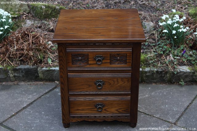 Image 7 of OLD CHARM LIGHT OAK CHEST OF DRAWERS SIDEBOARD BEDSIDE TABLE