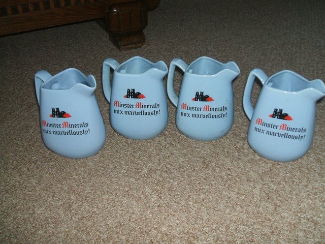Preview of the first image of MINSTER MINERALS WATER JUGS X4 - 1960'S.