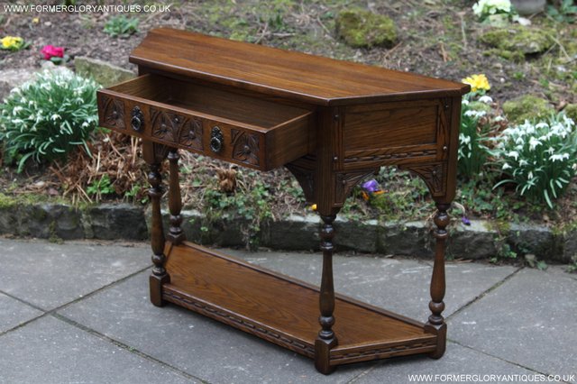 Image 11 of OLD CHARM LIGHT OAK OCCASIONAL COFFEE LAMP HALL TABLE