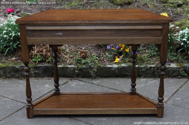 Image 12 of OLD CHARM LIGHT OAK OCCASIONAL COFFEE LAMP HALL TABLE