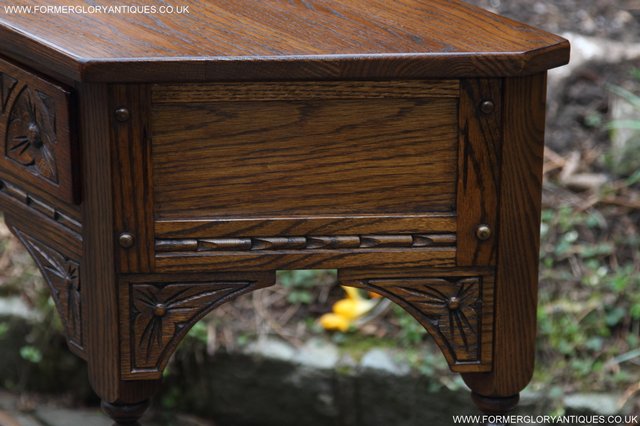 Image 14 of OLD CHARM LIGHT OAK OCCASIONAL COFFEE LAMP HALL TABLE