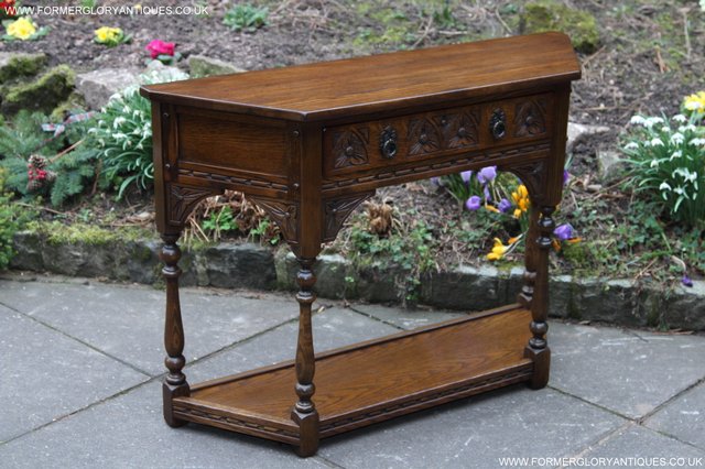 Image 33 of OLD CHARM LIGHT OAK OCCASIONAL COFFEE LAMP HALL TABLE