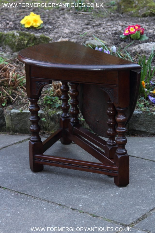 Image 10 of OLD CHARM OAK SIDE END OCCASIONAL COFFEE LAMP PHONE TABLE