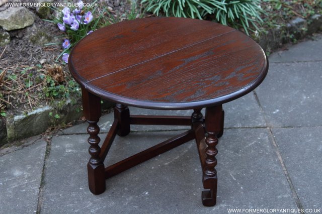 Image 12 of OLD CHARM OAK SIDE END OCCASIONAL COFFEE LAMP PHONE TABLE