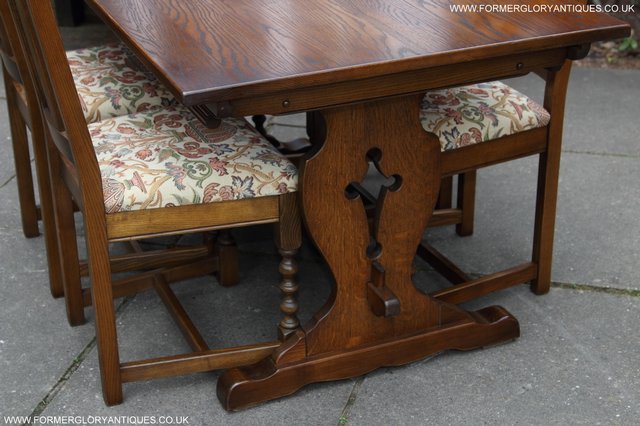 Image 4 of OLD CHARM LIGHT OAK KITCHEN DINING SET TABLE FOUR CHAIRS