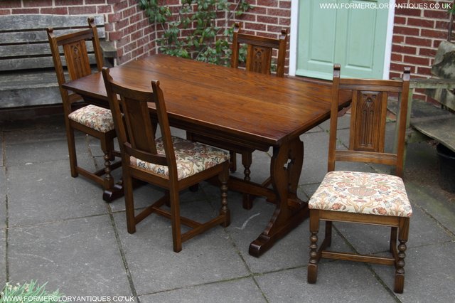 Image 5 of OLD CHARM LIGHT OAK KITCHEN DINING SET TABLE FOUR CHAIRS