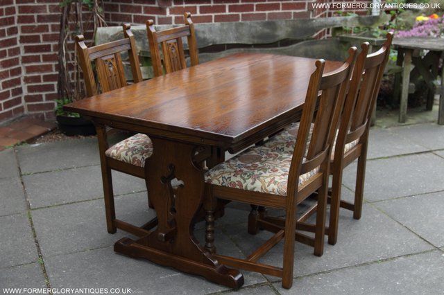 Image 16 of OLD CHARM LIGHT OAK KITCHEN DINING SET TABLE FOUR CHAIRS