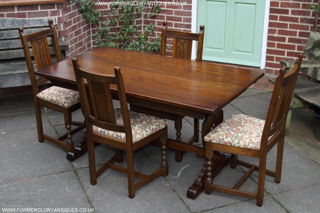 Image 22 of OLD CHARM LIGHT OAK KITCHEN DINING SET TABLE FOUR CHAIRS
