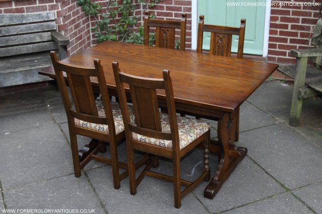Image 23 of OLD CHARM LIGHT OAK KITCHEN DINING SET TABLE FOUR CHAIRS
