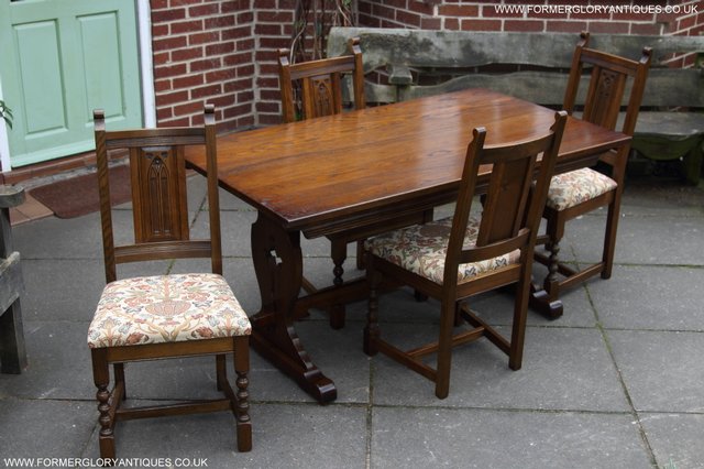 Image 44 of OLD CHARM LIGHT OAK KITCHEN DINING SET TABLE FOUR CHAIRS