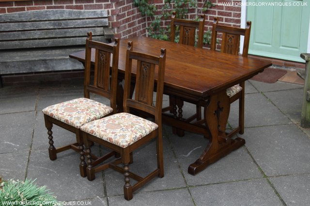 Image 45 of OLD CHARM LIGHT OAK KITCHEN DINING SET TABLE FOUR CHAIRS