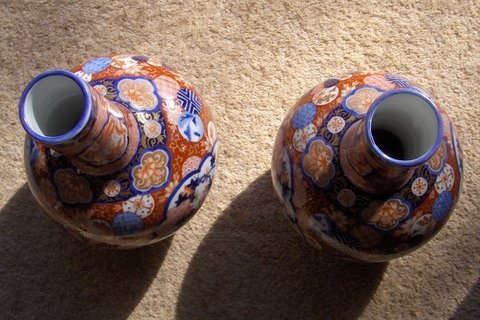Preview of the first image of Antique Japanese Imari Vases - 1870s Period.