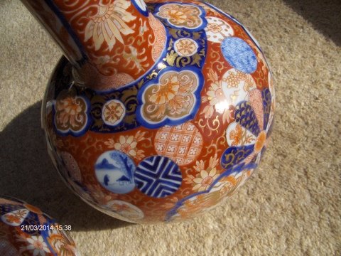 Image 3 of Antique Japanese Imari Vases - 1870s Period