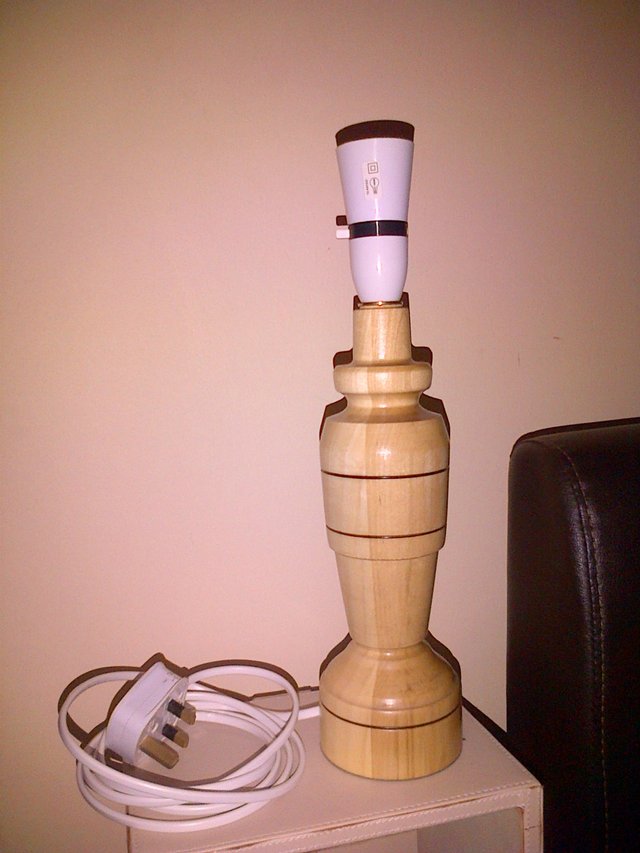 Preview of the first image of Various hand made wooden table lamps for sale.