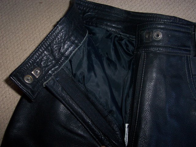 Preview of the first image of Black Leather Jeans.